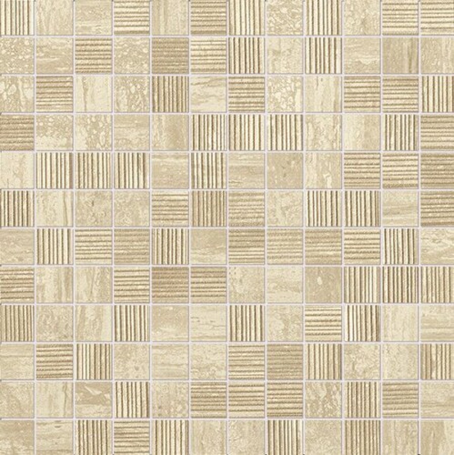 Плитка Fap Ceramiche 31x31 9мм Roma Travertino Mosaico Fltg Fltg матовая бежевый камень Плитка Fap Ceramiche 31x31 9мм Roma Travertino Mosaico Fltg Fltg матовая бежевый камень