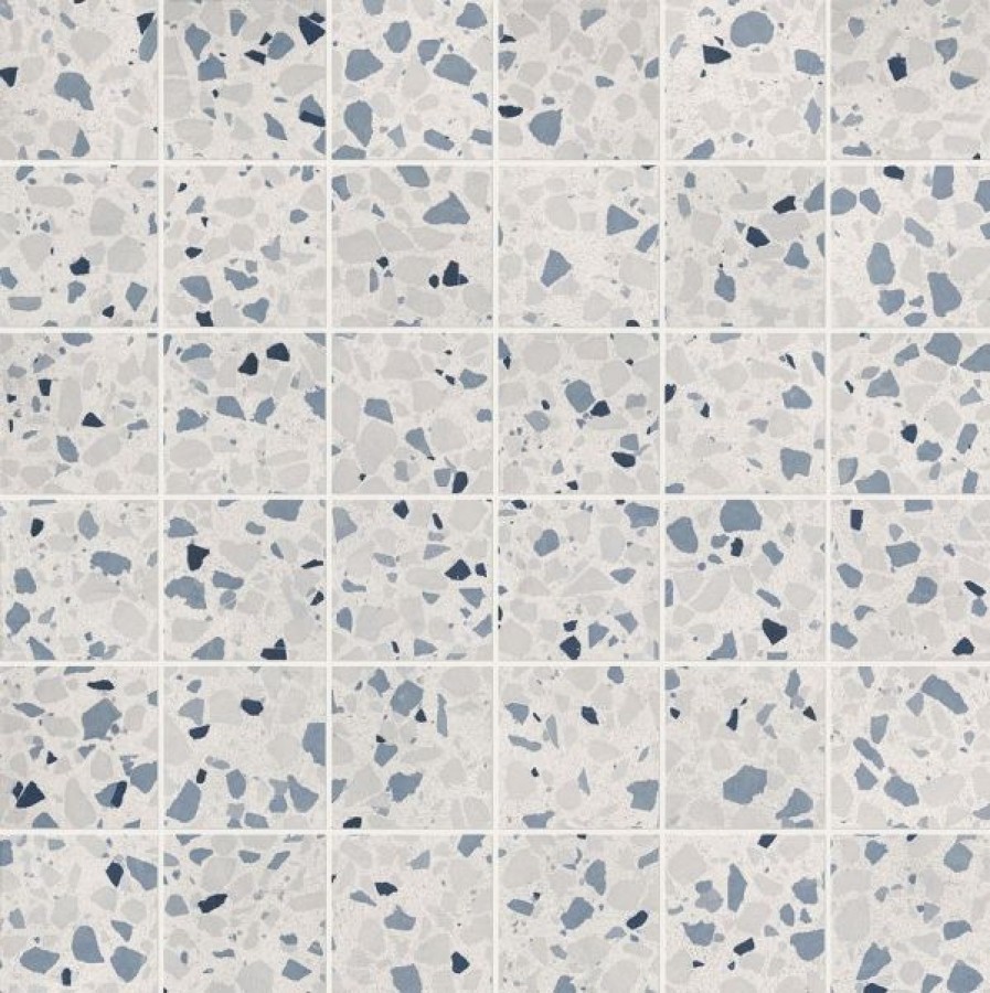 Плитка Fap Ceramiche 30x30 Glim Azzurro Macromosaico Matt Frt9 матовая белый, синий камень, терраццо Плитка Fap Ceramiche 30x30 Glim Azzurro Macromosaico Matt Frt9 матовая белый, синий камень, терраццо