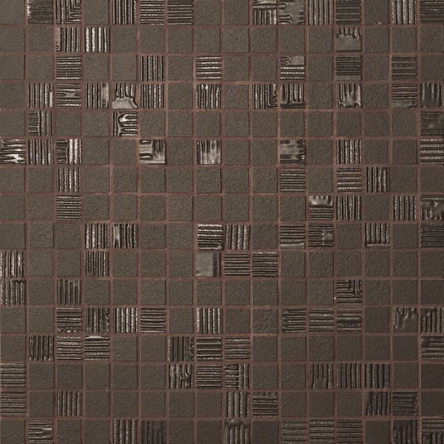 Плитка Fap Ceramiche Mat&More Brown Mosaico Fow6 31x31 с рельефом коричневый бетон, цемент, однотонная Плитка Fap Ceramiche Mat&More Brown Mosaico Fow6 31x31 с рельефом коричневый бетон, цемент, однотонная