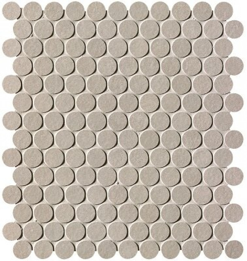 Плитка Fap Ceramiche Vento Gres Round Mosaico Fplz 33x30 матовая серый бетон, цемент Плитка Fap Ceramiche Vento Gres Round Mosaico Fplz 33x30 матовая серый бетон, цемент