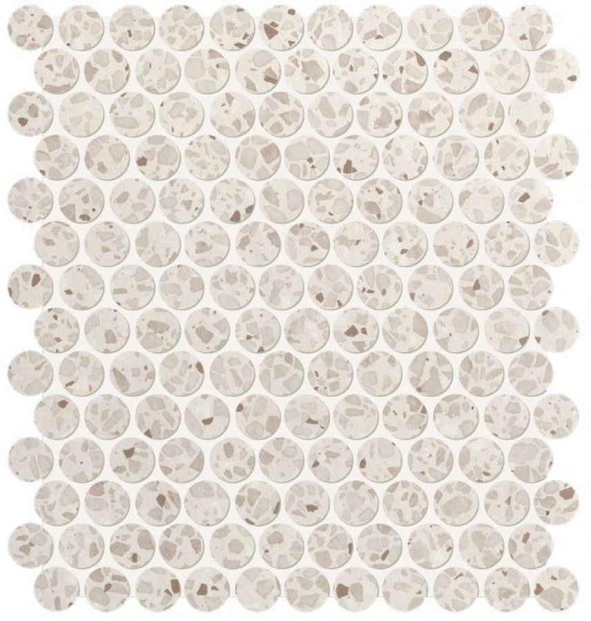 Плитка Fap Ceramiche Glim Bianco Round Mosaico Matt Fro9 33x30 матовая терраццо Плитка Fap Ceramiche Glim Bianco Round Mosaico Matt Fro9 33x30 матовая терраццо