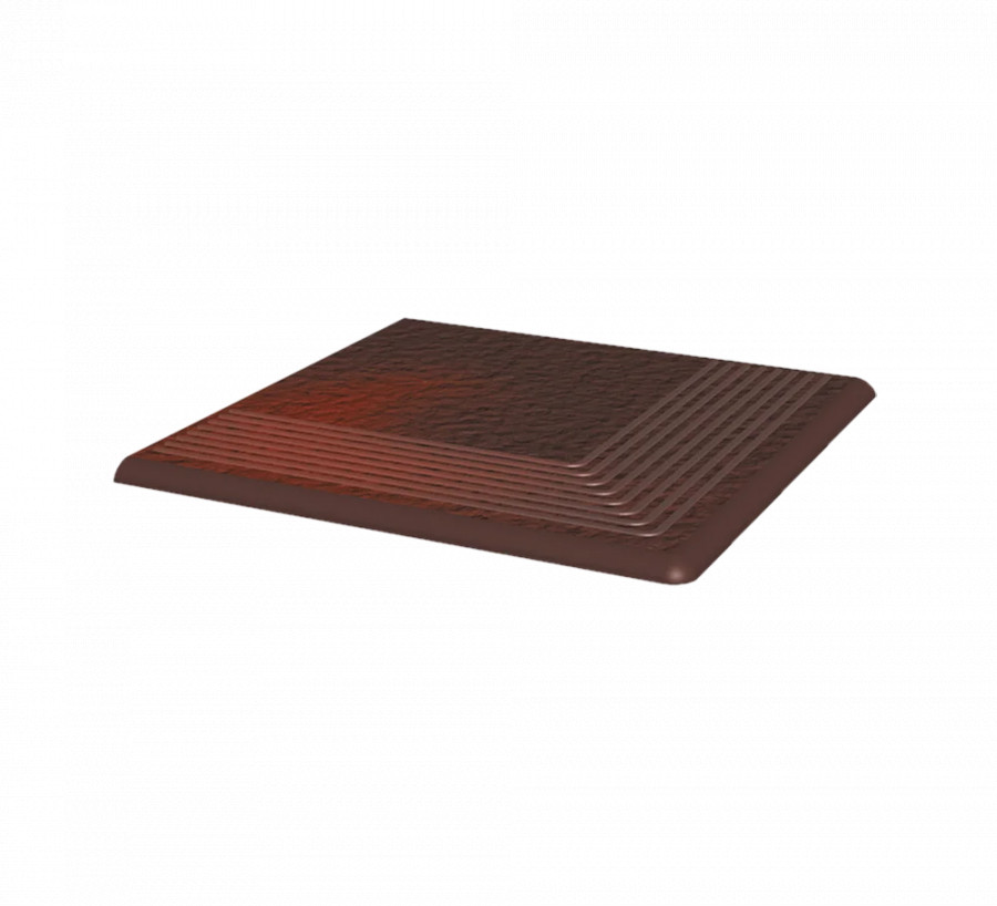 Угловая клинкерная ступень с насечками Paradyz Cloud Brown Duro 300x300x11 Угловая клинкерная ступень с насечками Paradyz Cloud Brown Duro 300x300x11