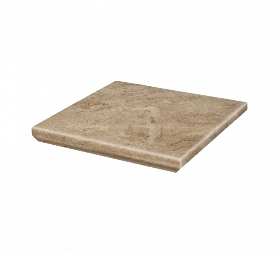 Угловая клинкерная ступень с капиносом Paradyz Mattone Pietra Beige 330x330x11 Угловая клинкерная ступень с капиносом Paradyz Mattone Pietra Beige 330x330x11