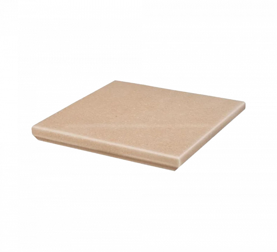 Угловая клинкерная ступень с капиносом Paradyz Mattone Sabbia Beige 330x330x11 Угловая клинкерная ступень с капиносом Paradyz Mattone Sabbia Beige 330x330x11