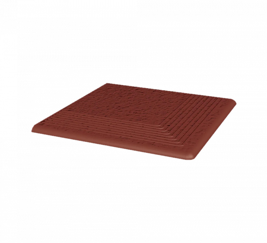 Угловая клинкерная ступень с насечками Paradyz Natural Rosa Duro 300x300x11 Угловая клинкерная ступень с насечками Paradyz Natural Rosa Duro 300x300x11