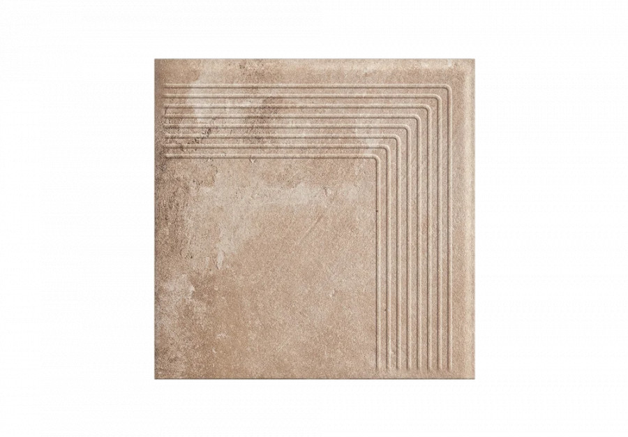 Угловая клинкерная ступень с насечками Paradyz Scandiano Ochra 300x300x11 Угловая клинкерная ступень с насечками Paradyz Scandiano Ochra 300x300x11