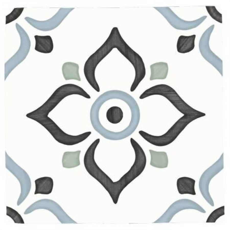 Плитка Harmony 12x12 Tanger Blue Garden 31086 матовая белый краска, штукатурка, с рисунком Плитка Harmony 12x12 Tanger Blue Garden 31086 матовая белый краска, штукатурка, с рисунком