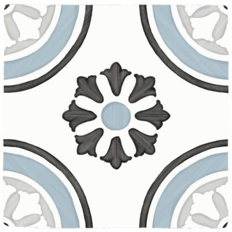 Плитка Harmony 12x12 Tanger Blue Dhalia 31085 матовая белый краска, штукатурка, с рисунком Плитка Harmony 12x12 Tanger Blue Dhalia 31085 матовая белый краска, штукатурка, с рисунком