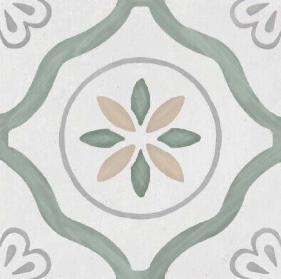 Плитка Harmony 22x22 9мм Sirocco Green Petals 22,3 9 36157 матовая белый краска, штукатурка, с рисунком Плитка Harmony 22x22 9мм Sirocco Green Petals 22,3 9 36157 матовая белый краска, штукатурка, с рисунком