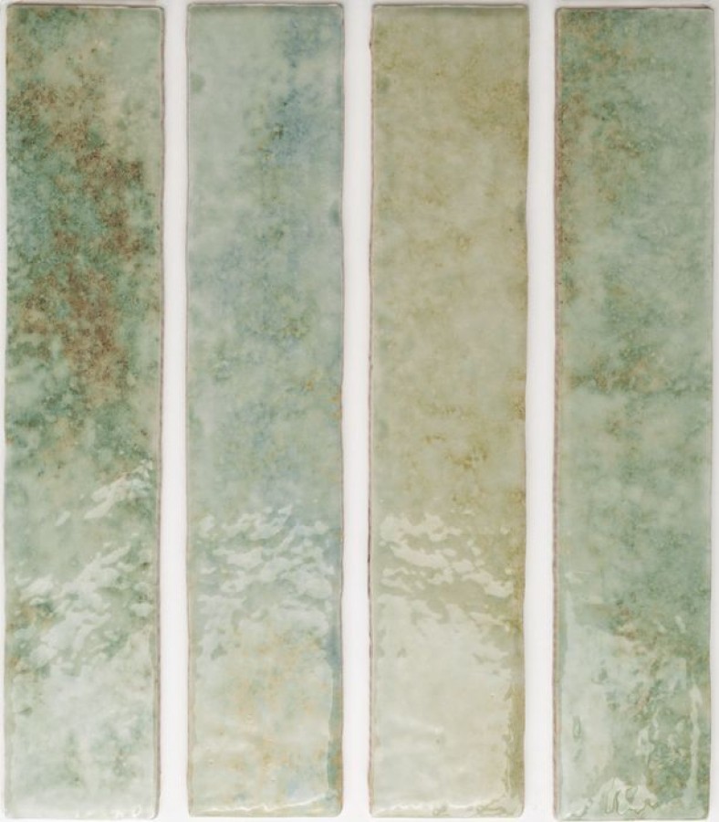 Плитка Wow Potters Agave 133176 25x5 9мм глянцевая зеленый краска, штукатурка Плитка Wow Potters Agave 133176 25x5 9мм глянцевая зеленый краска, штукатурка