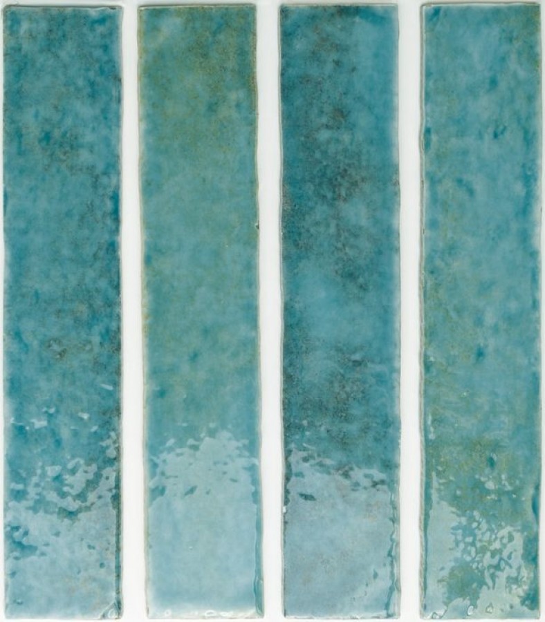 Плитка Wow Potters Azur 133177 25x5 9мм глянцевая голубой краска, штукатурка Плитка Wow Potters Azur 133177 25x5 9мм глянцевая голубой краска, штукатурка