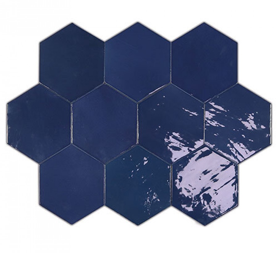 Плитка Wow 12x11 11мм Zellige Hexa Cobalt 122085 глянцевая Плитка Wow 12x11 11мм Zellige Hexa Cobalt 122085 глянцевая