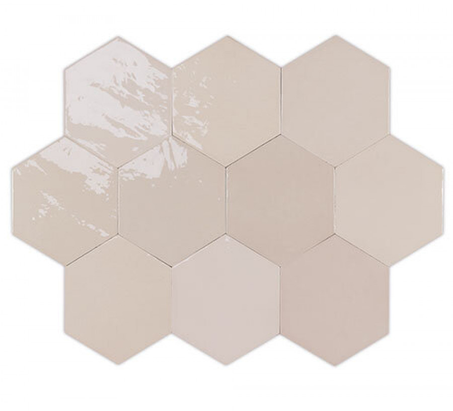 Плитка Wow Zellige Hexa Nude 122080 глянцевая бежевый однотонная, краска, штукатурка 12x11 11мм Плитка Wow Zellige Hexa Nude 122080 глянцевая бежевый однотонная, краска, штукатурка 12x11 11мм