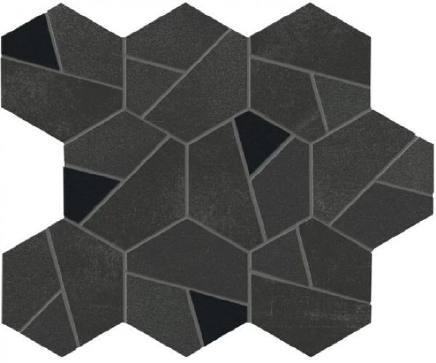 Плитка Atlas Concorde Boost Tarmac Mosaico Hex Black An7B микс черный бетон, цемент 29x25 Плитка Atlas Concorde Boost Tarmac Mosaico Hex Black An7B микс черный бетон, цемент 29x25