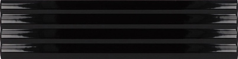 Плитка настенная Equipe 20x5 Costa Nova Onda Black Glossy 28483 Плитка настенная Equipe 20x5 Costa Nova Onda Black Glossy 28483