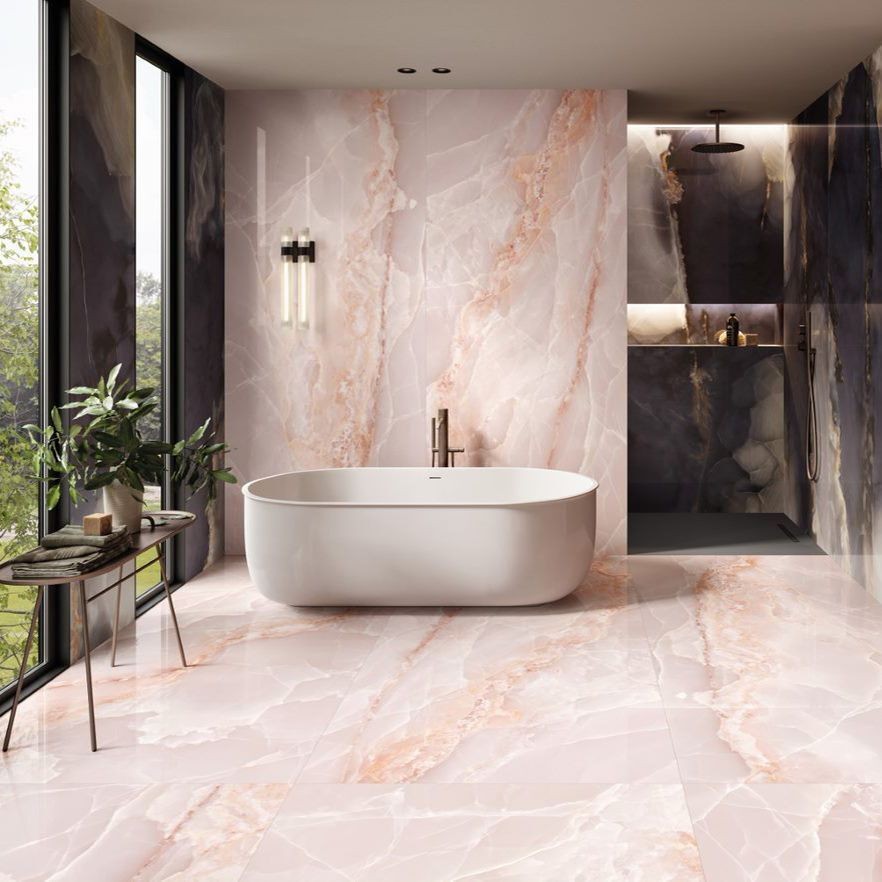 Керамогранит 278x120 Pink Lappato Tele Di Marmo Onix лаппатированная розовый оникс 6.5мм Emil Ceramica Керамогранит 278x120 Pink Lappato Tele Di Marmo Onix лаппатированная розовый оникс 6.5мм Emil Ceramica