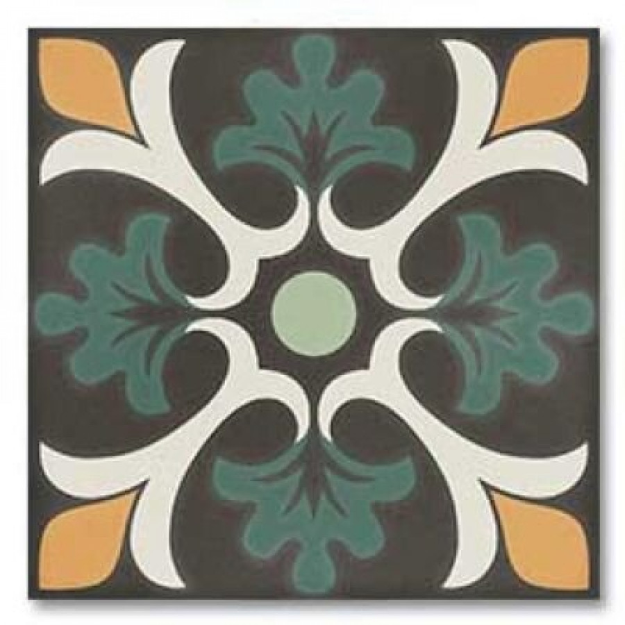 Плитка DNA Tiles Sync Clover Green 125639 матовая черный с рисунком 15x15 9мм Плитка DNA Tiles Sync Clover Green 125639 матовая черный с рисунком 15x15 9мм