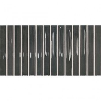 Плитка DNA Tiles Flash Bars Graphite 133477 глянцевая, 3d черный однотонная 25x13 Плитка DNA Tiles Flash Bars Graphite 133477 глянцевая, 3d черный однотонная 25x13