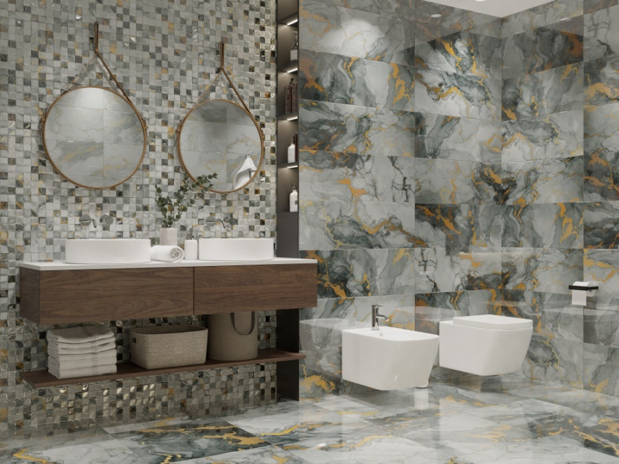 Керамогранит 90x30 Tiziana Gold DG04-01 коричневый глянцевая 9мм Primavera Керамогранит 90x30 Tiziana Gold DG04-01 коричневый глянцевая 9мм Primavera
