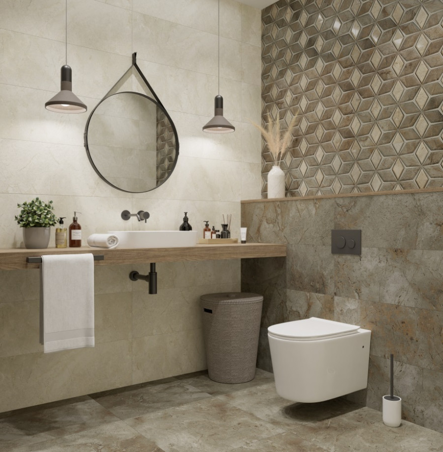 Керамогранит 90x30 Empressa Crema CR06A бежевый карвинг 9мм Primavera Керамогранит 90x30 Empressa Crema CR06A бежевый карвинг 9мм Primavera