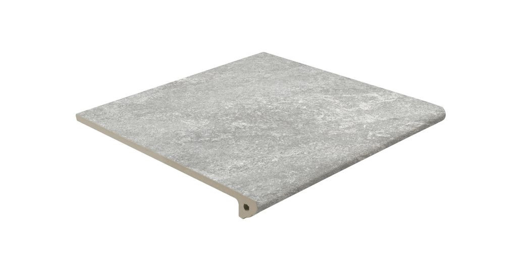 Ступень клинкер Exagres 33x33 12мм Petra Gris 358 Флорентийская Peldano Fiorentino R12 противоскользящая серый Ступень клинкер Exagres 33x33 12мм Petra Gris 358 Флорентийская Peldano Fiorentino R12 противоскользящая серый