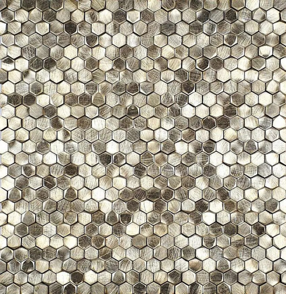 Мозаика Aluminium 3D Hexagon Gold 29.8x30.8 Философия Мозаики Мозаика Aluminium 3D Hexagon Gold 29.8x30.8 Философия Мозаики