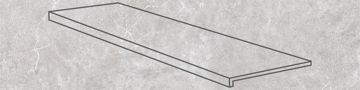 Плитка Gres de Aragon ступень фронтальная 120x32 Petra Anti Slip Recto Gris противоскользящая Плитка Gres de Aragon ступень фронтальная 120x32 Petra Anti Slip Recto Gris противоскользящая