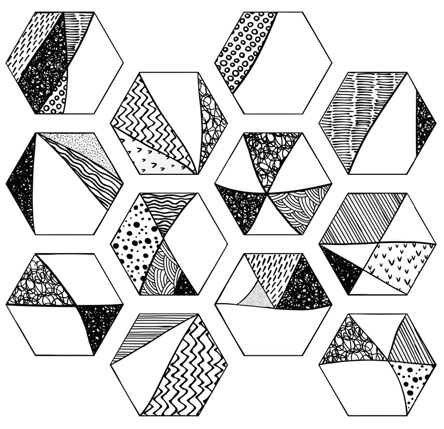 Плитка Керамогранит 23.2x26.7 ITT Ceramic Comic Hexa универсальная (напольная и настенная)