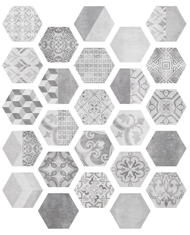 Плитка Керамогранит 23.2x26.7 ITT Ceramic Nuuk Hexa универсальная (напольная и настенная)