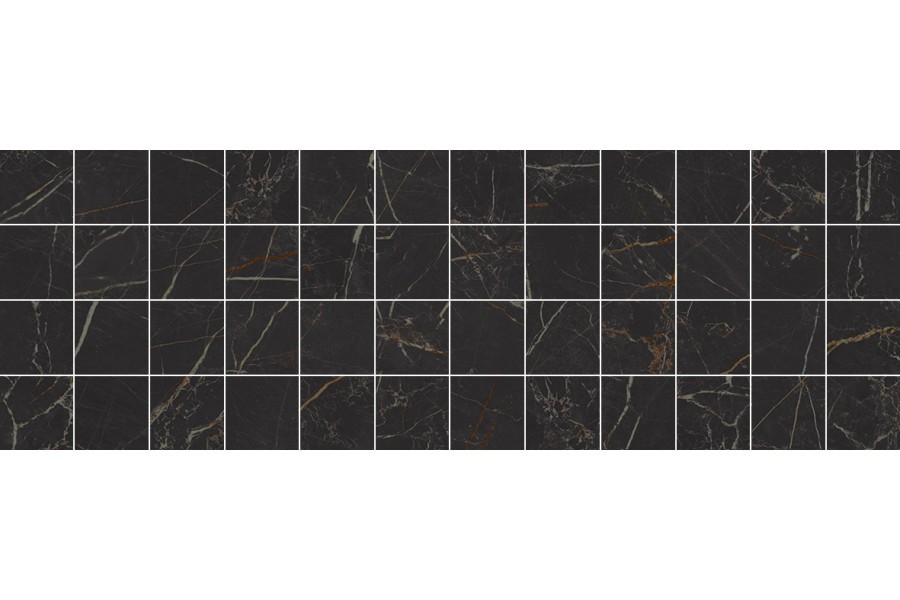 Плитка Royal Декор мозаичный чёрный MM60074 20х60