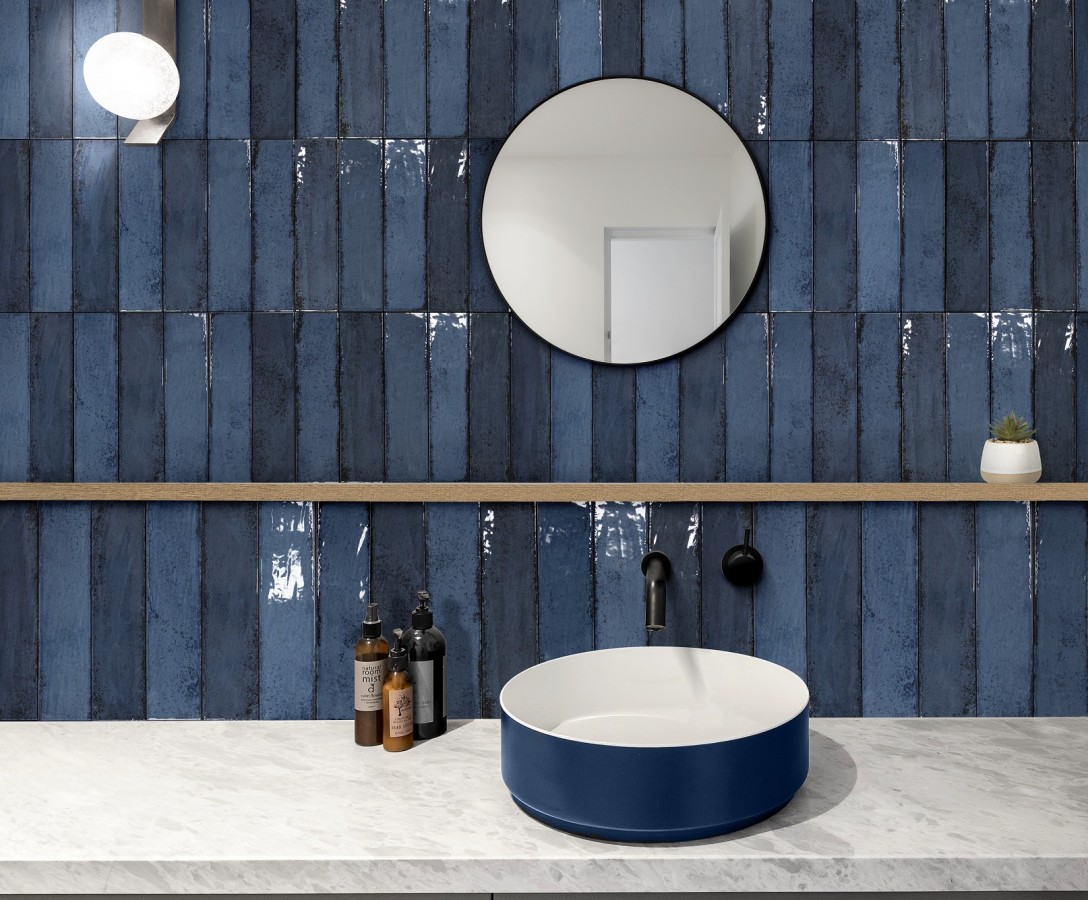 Плитка настенная 7x30 Martinica Blue глянцевая Monopole Плитка настенная 7x30 Martinica Blue глянцевая Monopole