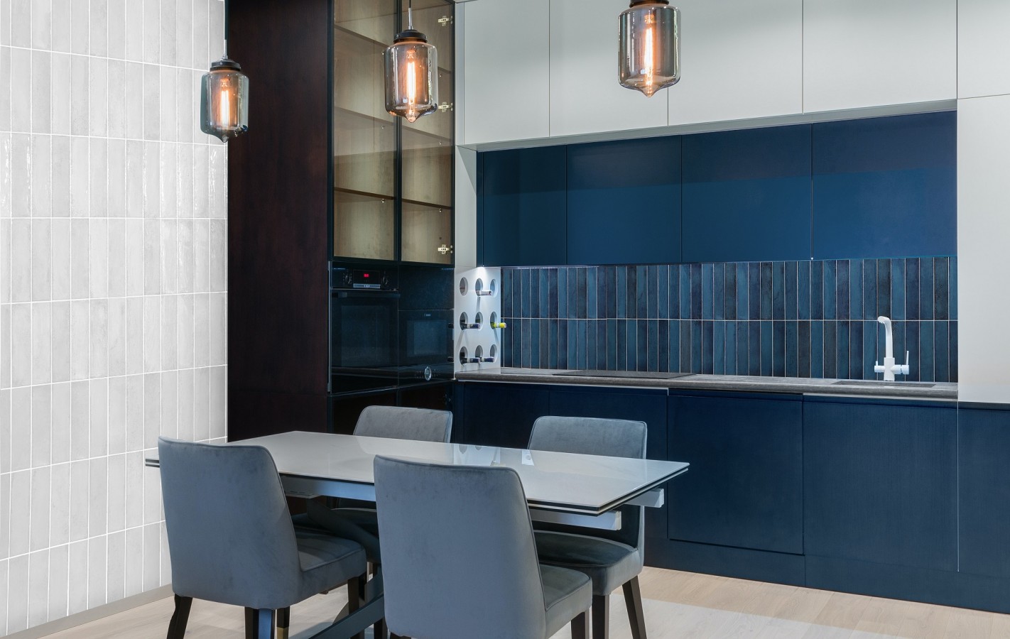 Плитка настенная 7x30 Martinica Blue глянцевая Monopole Плитка настенная 7x30 Martinica Blue глянцевая Monopole