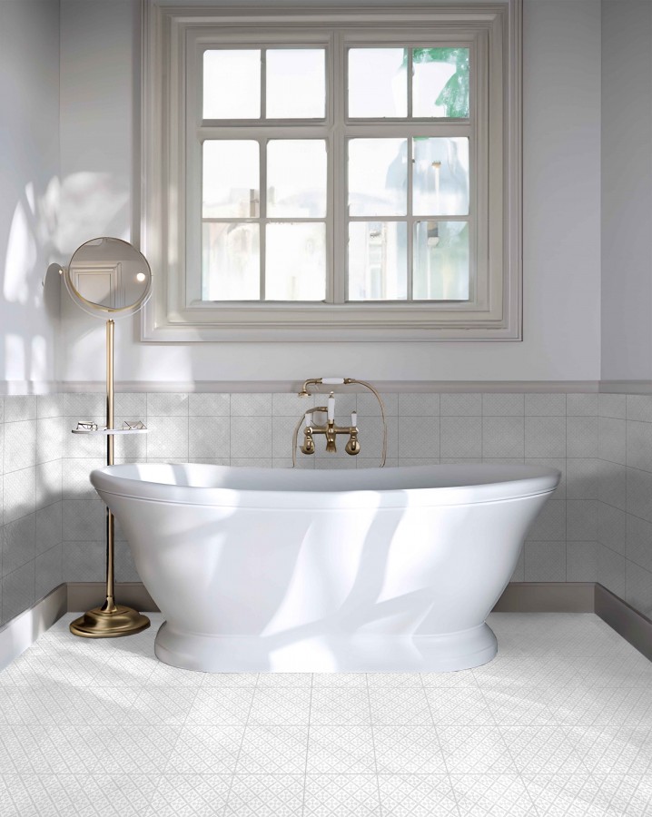 Плитка напольная,настенная 18x18 Гваделупа белый сатинированная Monopole Плитка напольная,настенная 18x18 Гваделупа белый сатинированная Monopole