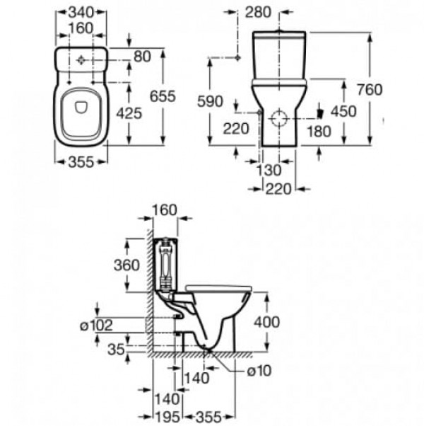 Плитка 66x36 Компакт Debba С Горизонт Выпуском белый Roca Плитка 66x36 Компакт Debba С Горизонт Выпуском белый Roca