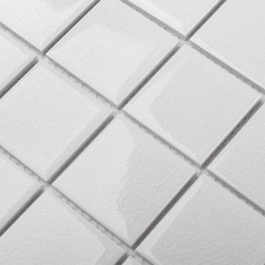 Плитка 31x31 керамическая мозаика Staro White Crackle Glossy глянцевая 6мм Starmosaic Плитка 31x31 керамическая мозаика Staro White Crackle Glossy глянцевая 6мм Starmosaic