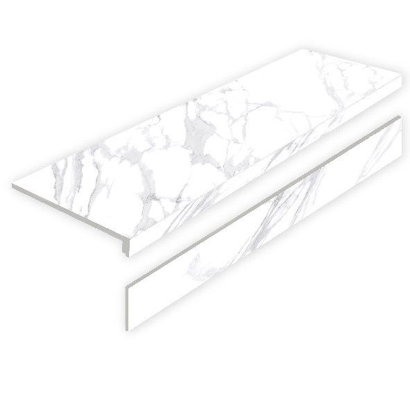 Плитка L Ступени Statuario Calipso Matt С Подступенником матовая 120x32 8мм Staro Плитка L Ступени Statuario Calipso Matt С Подступенником матовая 120x32 8мм Staro